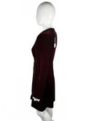 NWT The Kooples Velvet Faux Wrap Mini Dress US Small / FR 1 Burgundy