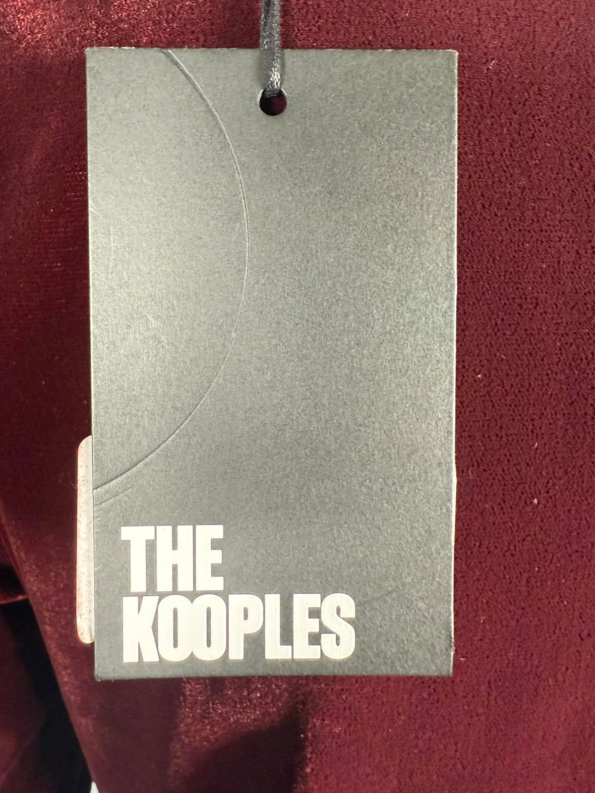 NWT The Kooples Velvet Faux Wrap Mini Dress US Small / FR 1 Burgundy