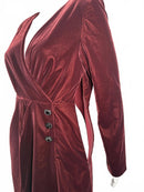 NWT The Kooples Velvet Faux Wrap Mini Dress US Small / FR 1 Burgundy