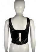 LBLC The Label Benny Faux Leather Bustier Top Black Size XS