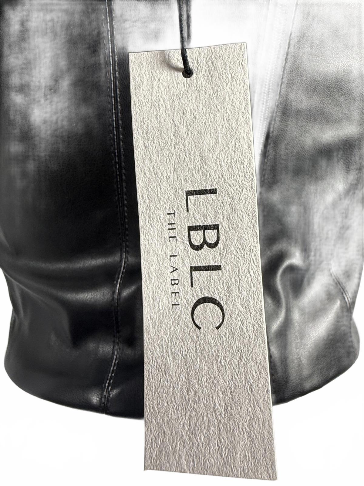 LBLC The Label Benny Faux Leather Bustier Top Black Size XS