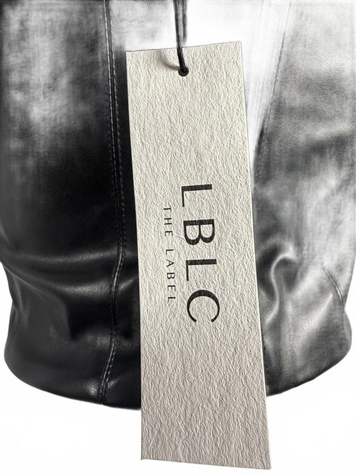 LBLC The Label Benny Faux Leather Bustier Top Black Size XS