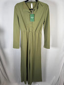 NWT Halara Olive Green Long Sleeve Collared Jumpsuit Size XS