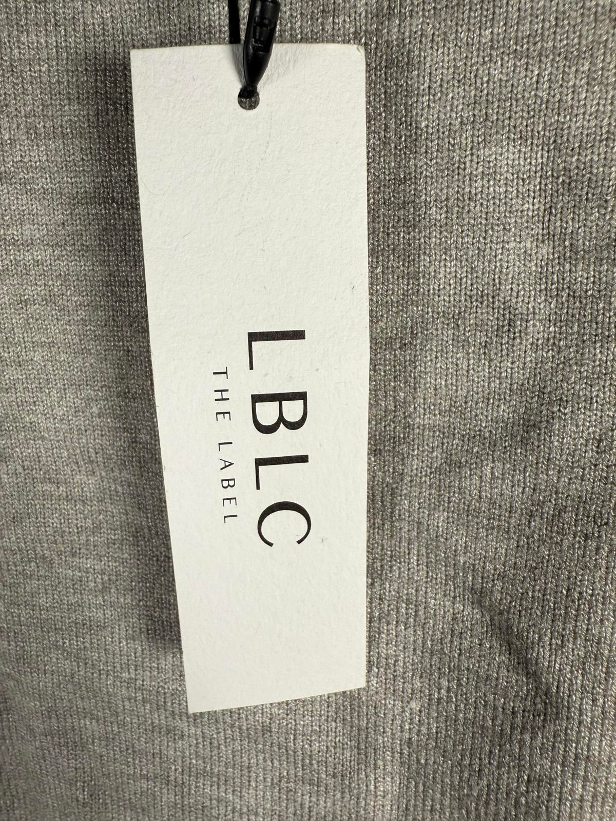 NWT LBLC The Label Womens Heather Grey Christina Collared V Neck Top Size Large