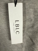 NWT LBLC The Label Womens Heather Grey Christina Collared V Neck Top Size Large