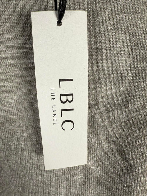 NWT LBLC The Label Womens Heather Grey Christina Collared V Neck Top Size Large