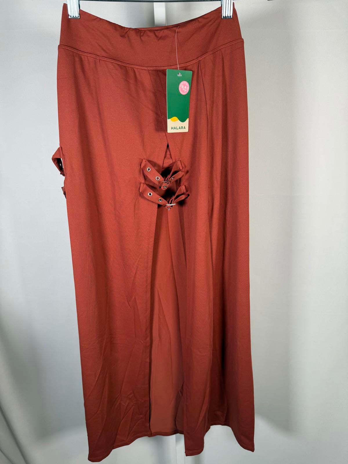 NWT Halara High Waisted Decorative Buckle 2-in-1 Maxi Casual Skirt Size XS