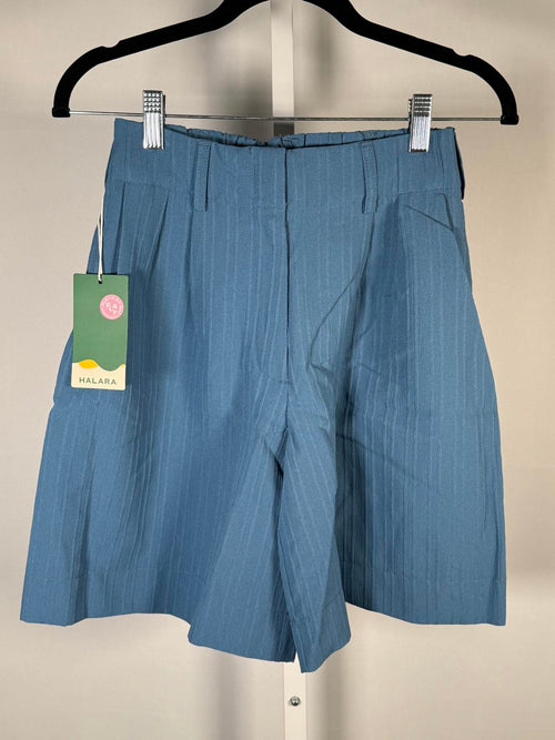 NWT Halara High Waisted Pocket Wide Leg Casual Linen-Feel Bermuda Shorts Size XS