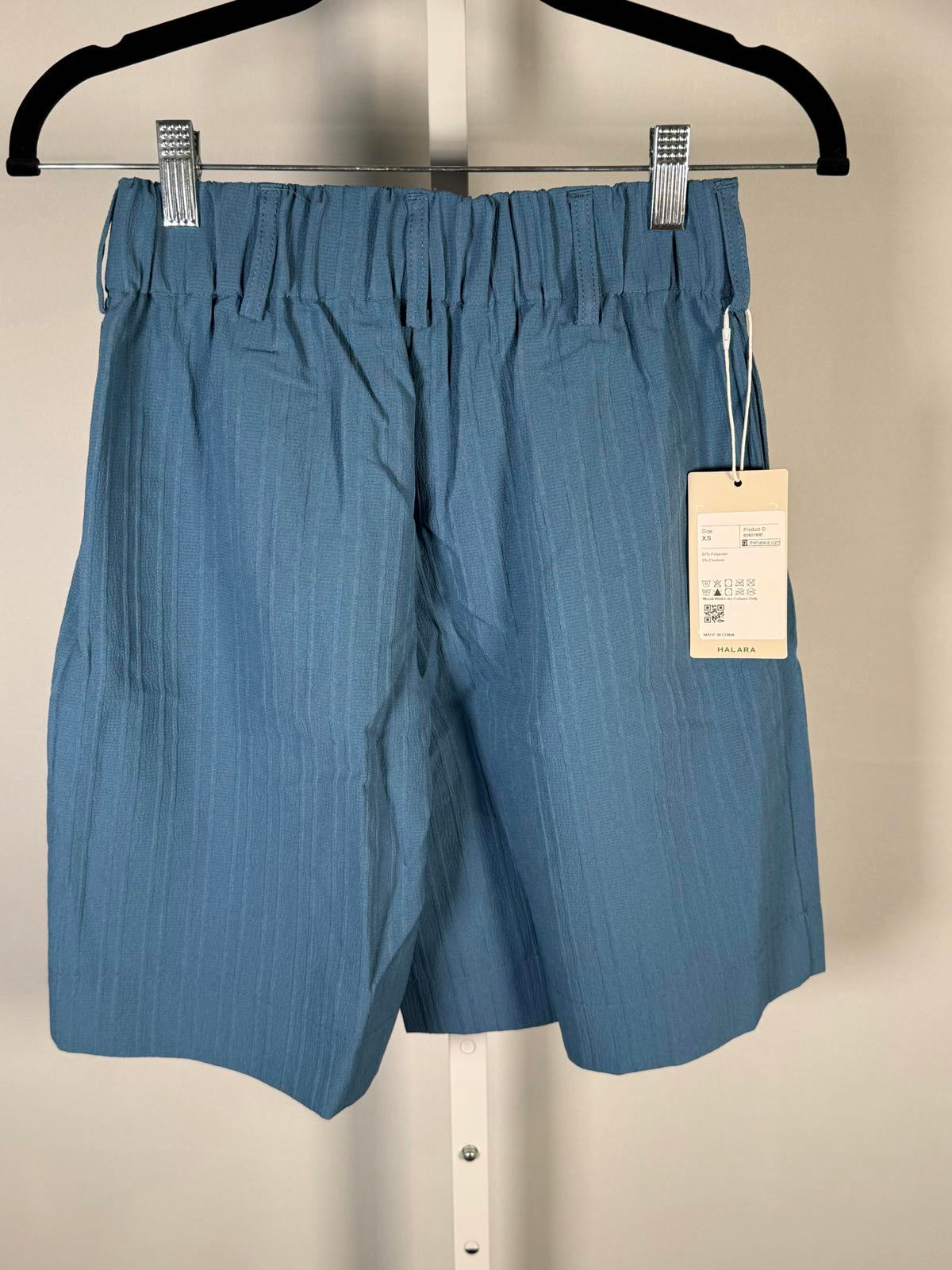 NWT Halara High Waisted Pocket Wide Leg Casual Linen-Feel Bermuda Shorts Size XS