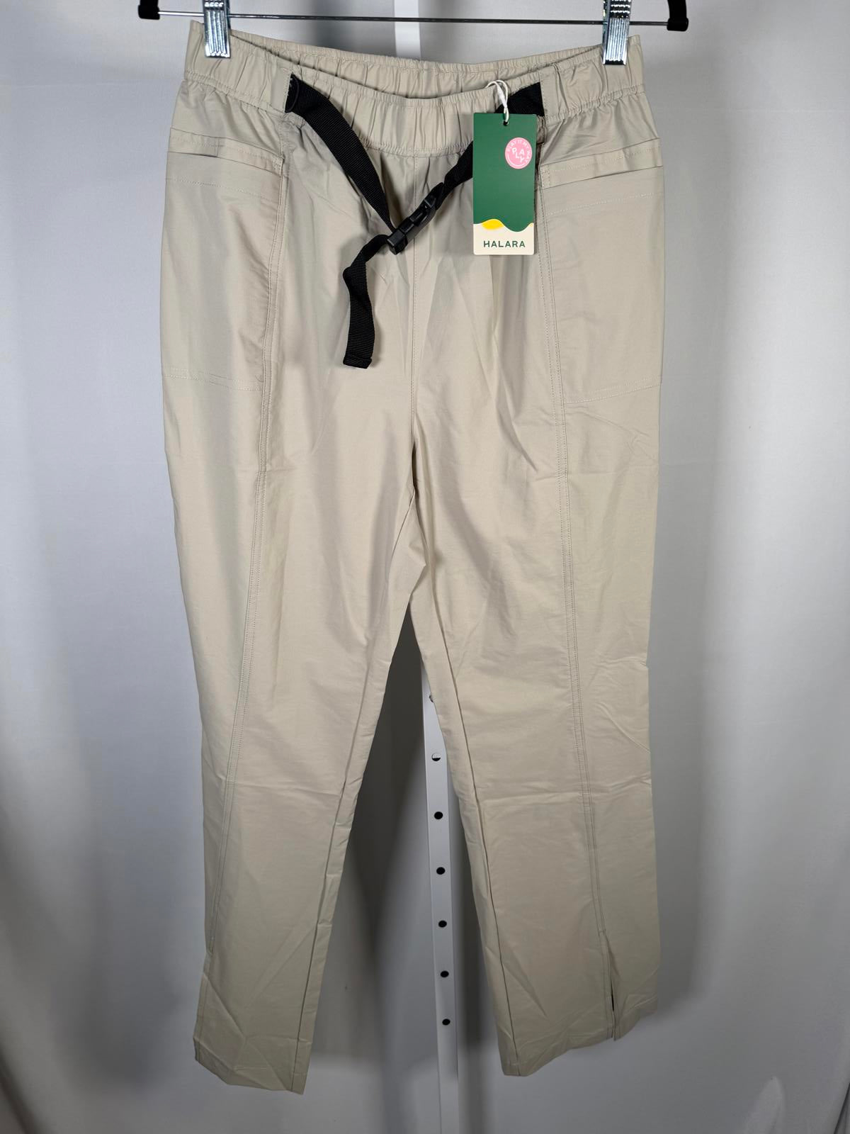NWT Halara Women's Beige Casual Pants with Black Belt Size Medium