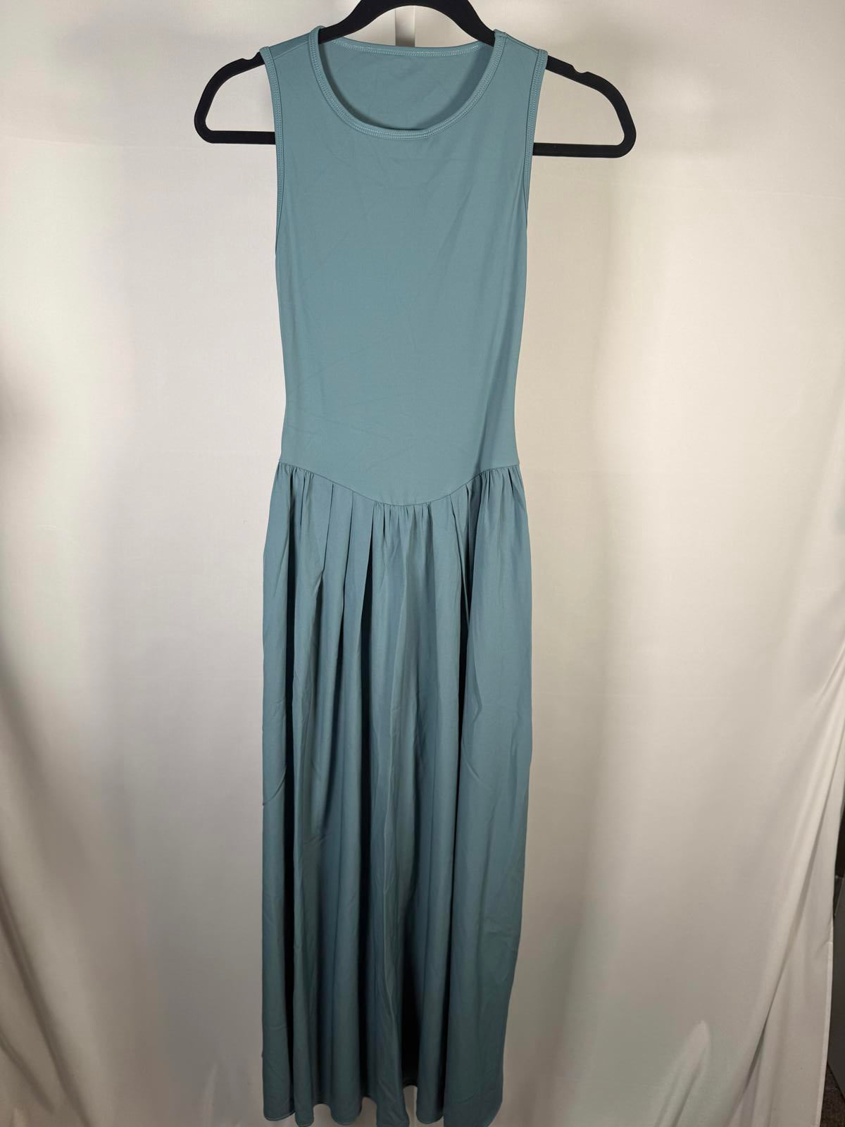 NWT Halara Women's Sleeveless Maxi Dress with Open Back in Blue Size XS