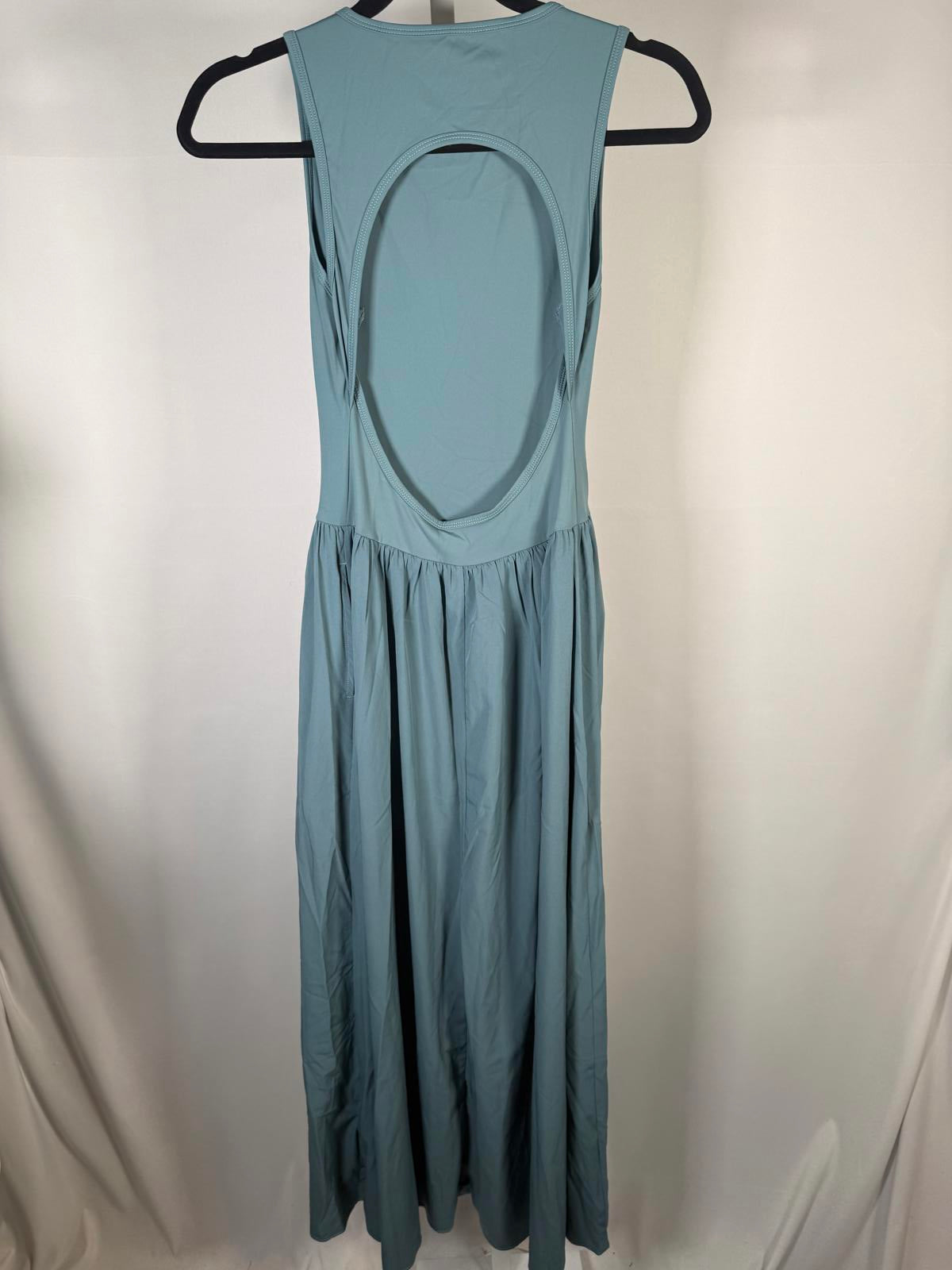 NWT Halara Women's Sleeveless Maxi Dress with Open Back in Blue Size XS