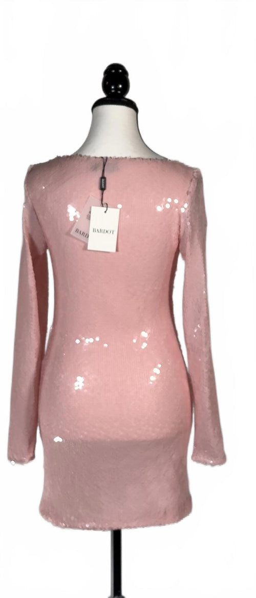 NWT Bardot Arna Sequin Long Sleeve Mini Dress Size Medium