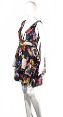 NWT Mac Duggal Tiered Floral A-Line Mini Dress Size 6