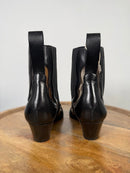 Sergio Rossi Cutout Leather NWB Western Booties Women's Size 5.5
