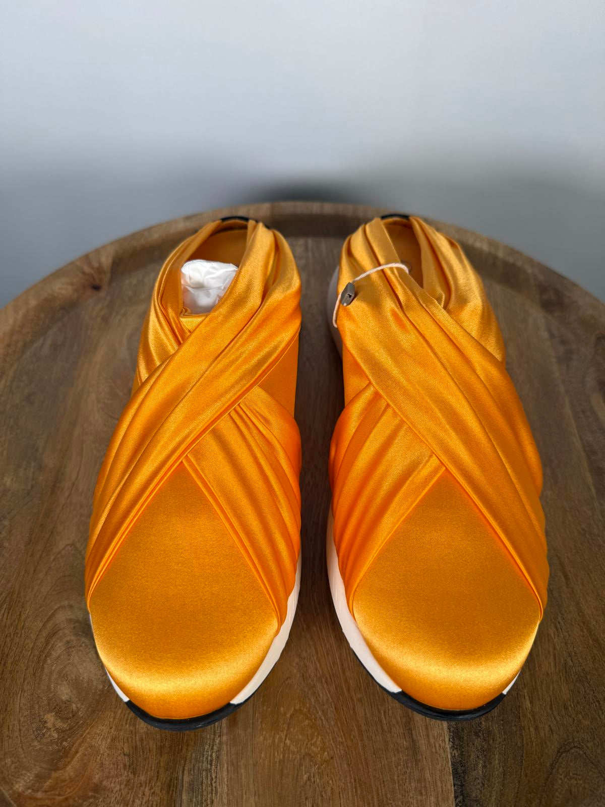 Casadei Orange NWB Satin Slip-On Sneakers Women’s Luxury Designer Size 7