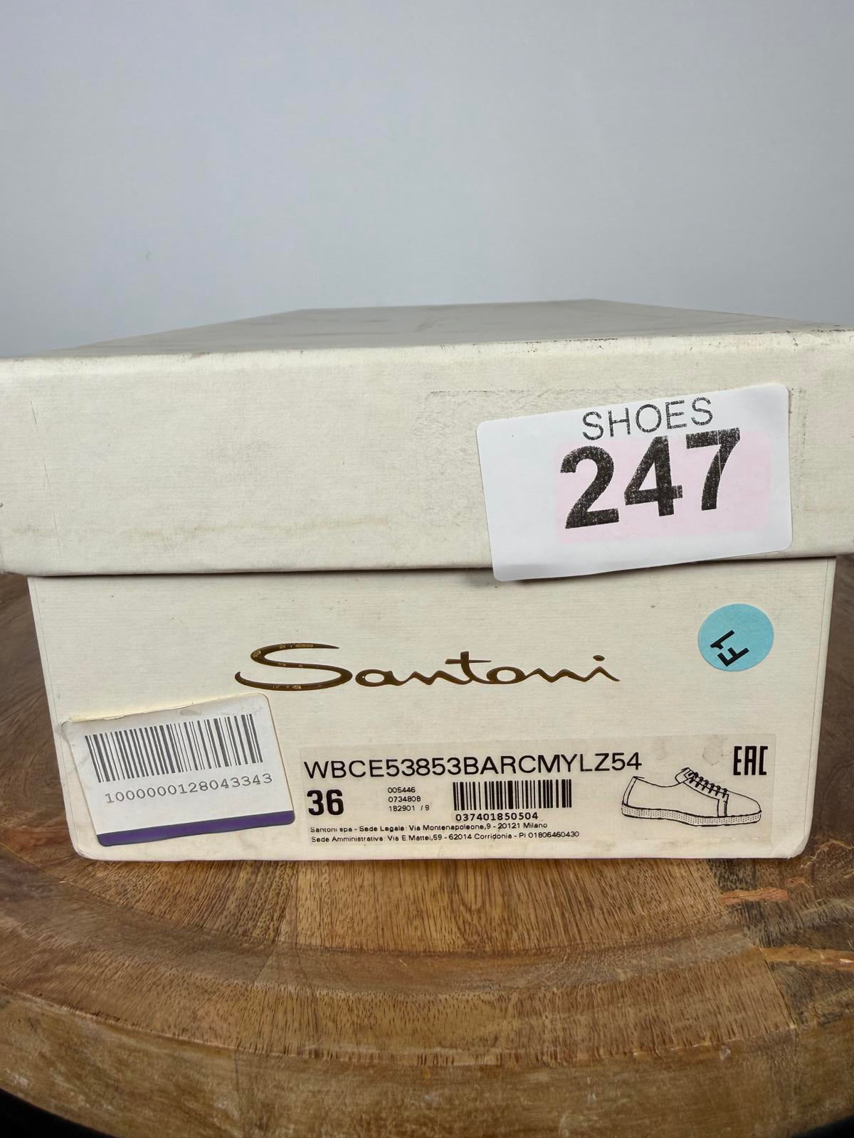 Santoni Teal Pebbled NWB Leather Low-Top Sneakers Women’s US 6 Luxury Designer