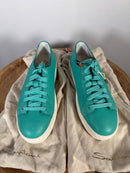 Santoni Teal Pebbled NWB Leather Low-Top Sneakers Women’s US 6 Luxury Designer