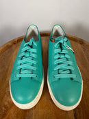 Santoni Teal Pebbled NWB Leather Low-Top Sneakers Women’s US 6 Luxury Designer