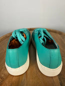 Santoni Teal Pebbled NWB Leather Low-Top Sneakers Women’s US 6 Luxury Designer