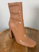 NWB Steve Madden Fulton Camel Patent Square Toe Mid-Calf Boots Size 8.5