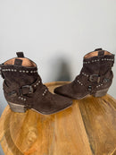 NWB Twin-Set TEXANO Dark Brown Suede Western Ankle Boots Size 5 Luxury Designer