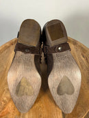 NWB Twin-Set TEXANO Dark Brown Suede Western Ankle Boots Size 5 Luxury Designer