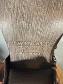 NWB Twin-Set TEXANO Dark Brown Suede Western Ankle Boots Size 5 Luxury Designer