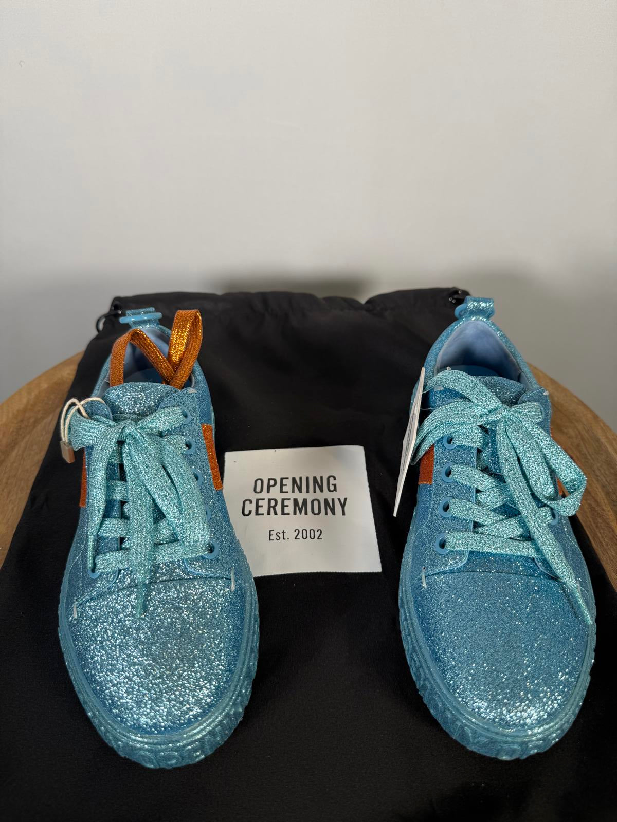 NWB OPENING CEREMONY La Cienega Glitter Lace Up Platform Sneakers Size 5