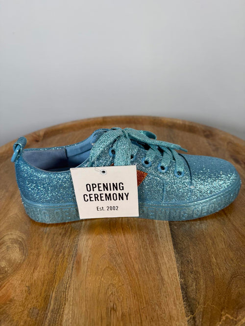 NWB OPENING CEREMONY La Cienega Glitter Lace Up Platform Sneakers Size 5