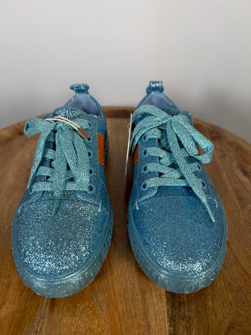 NWB OPENING CEREMONY La Cienega Glitter Lace Up Platform Sneakers Size 5