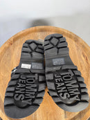 NWB Tommy Jeans Black Pink Braided Strap Slide Sandals Women’s Designer Size 6