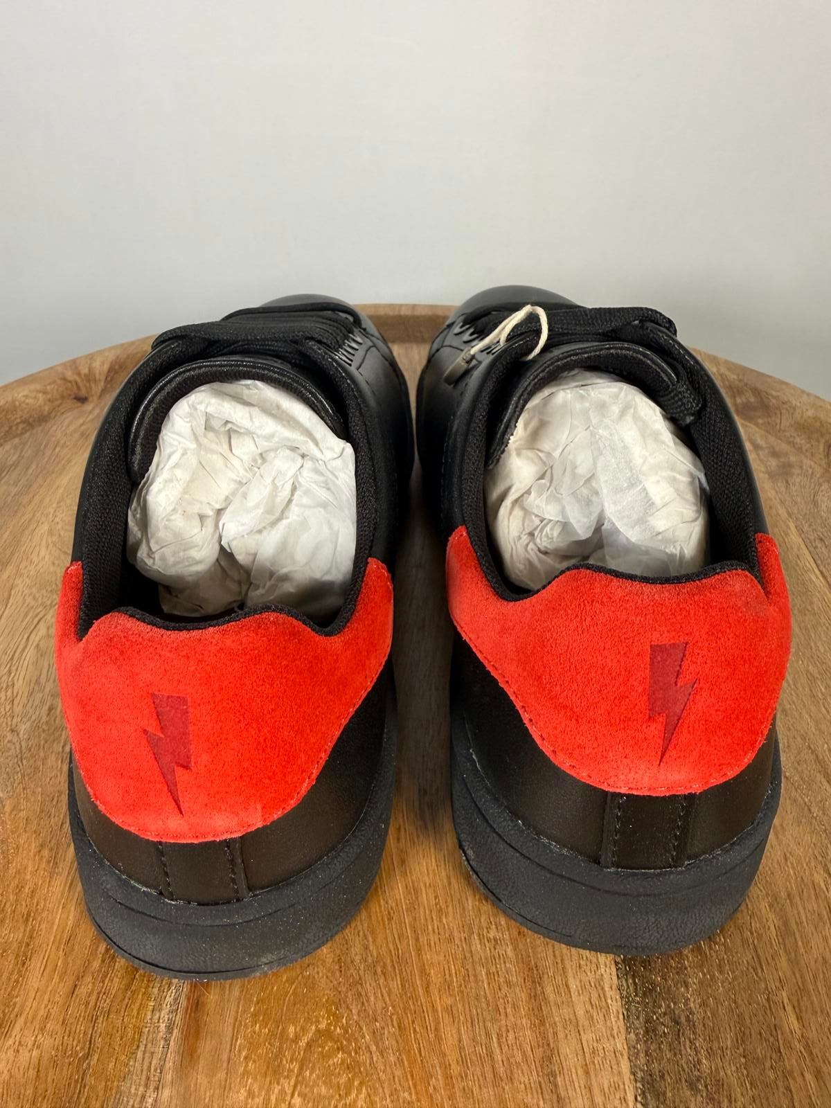Neil Barrett Thunderbolt Sneakers EU 36 US 6 Black Red Leather Women’s NWB