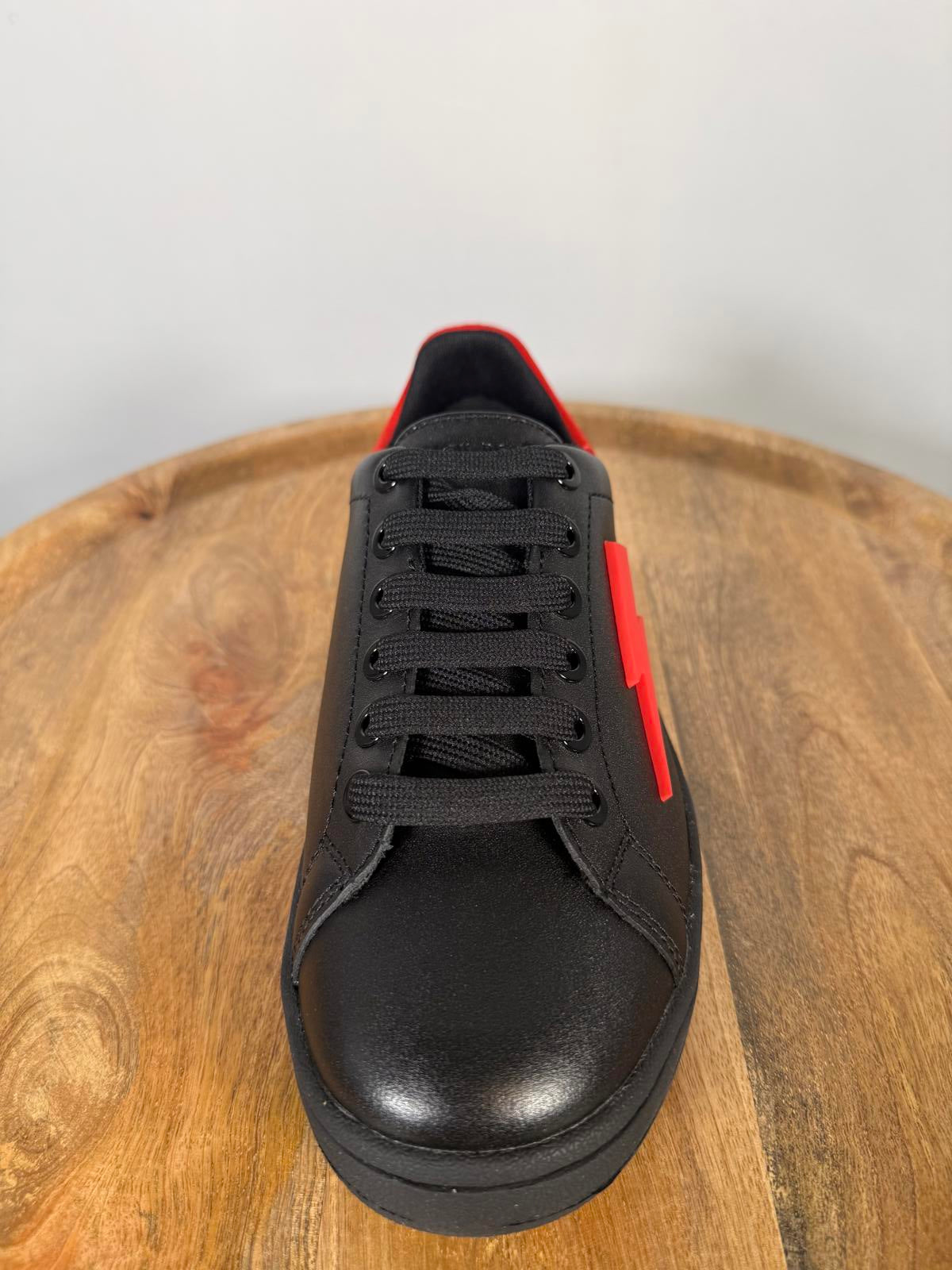 Neil Barrett Thunderbolt Sneakers EU 36 US 6 Black Red Leather Women’s NWB