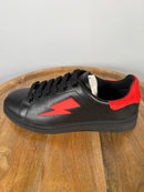 Neil Barrett Thunderbolt Sneakers EU 36 US 6 Black Red Leather Women’s NWB