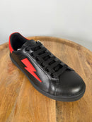 Neil Barrett Thunderbolt Sneakers EU 36 US 6 Black Red Leather Women’s NWB