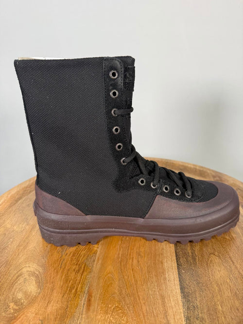 PAURA x Superga 2360 Cotsu Boots US 6.5 EU 37 Black Red Jellygum Zip Lace Up NWB