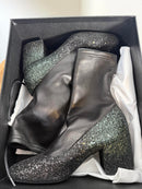 Premiata Sock Ankle Boots EU 35 US 5 Black Crystal Glitter Block Heel Womens NWB