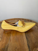 Tory Burch Butter Yellow Twisted Horsebit Pointed Toe Loafers Flats US 5.5 NWB