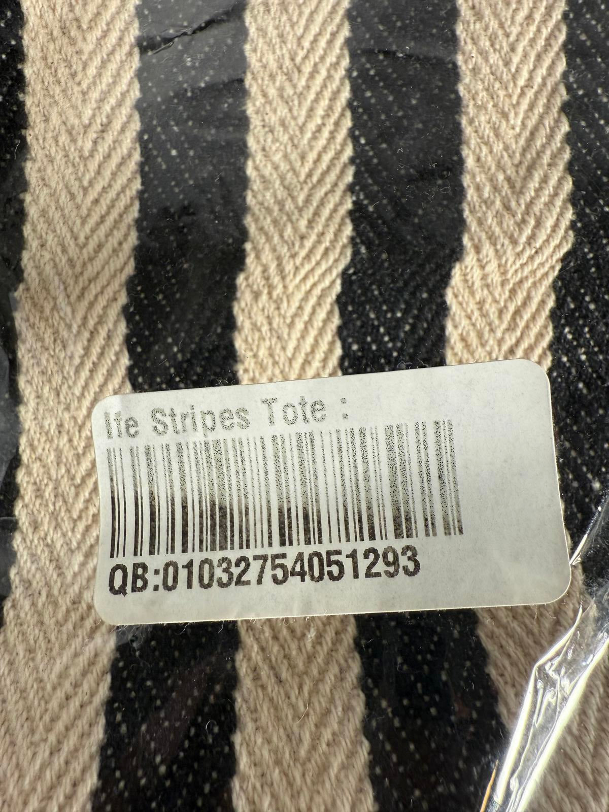 NWT Guadalupe Ife Striped Tote Handbag Black White