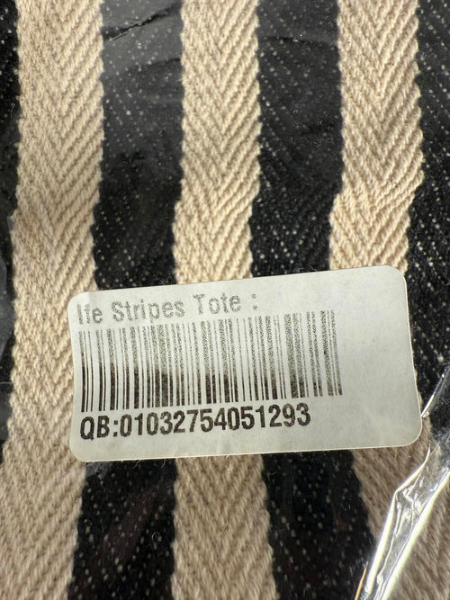 NWT Guadalupe Ife Striped Tote Handbag Black White