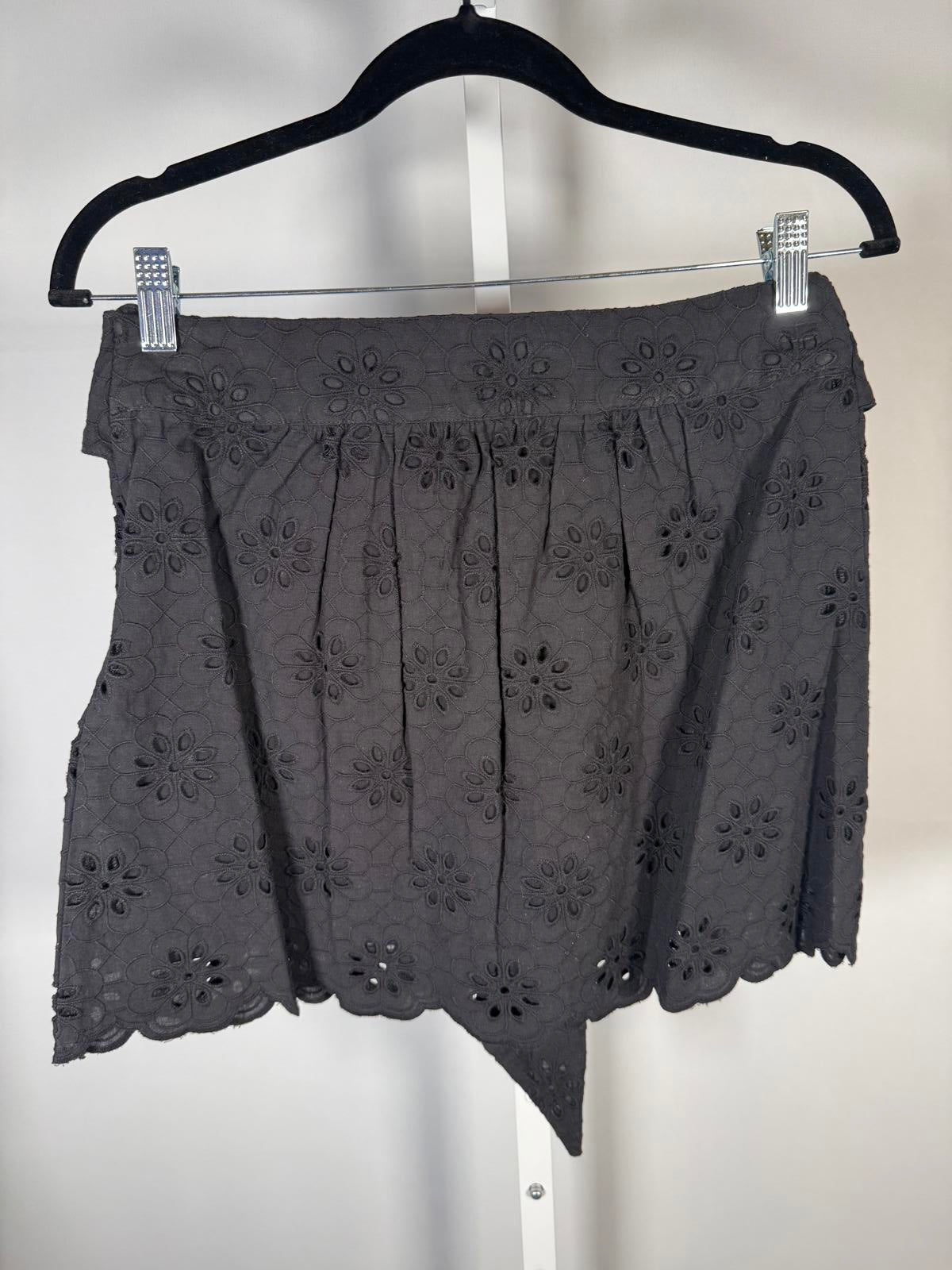 NWT The Kooples Black Eyelet Broderie Anglaise Skirt FR 1 US Small