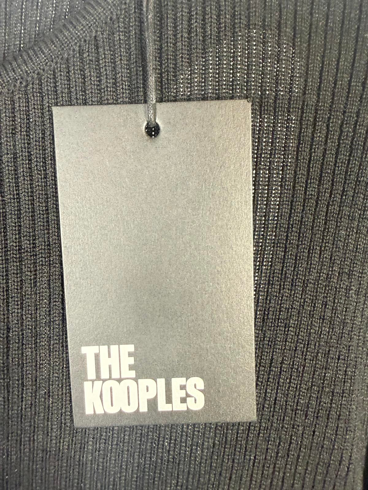 NWT The Kooples Black Asymmetric Cutout Ribbed Knit Bodycon Dress FR 4 US XL