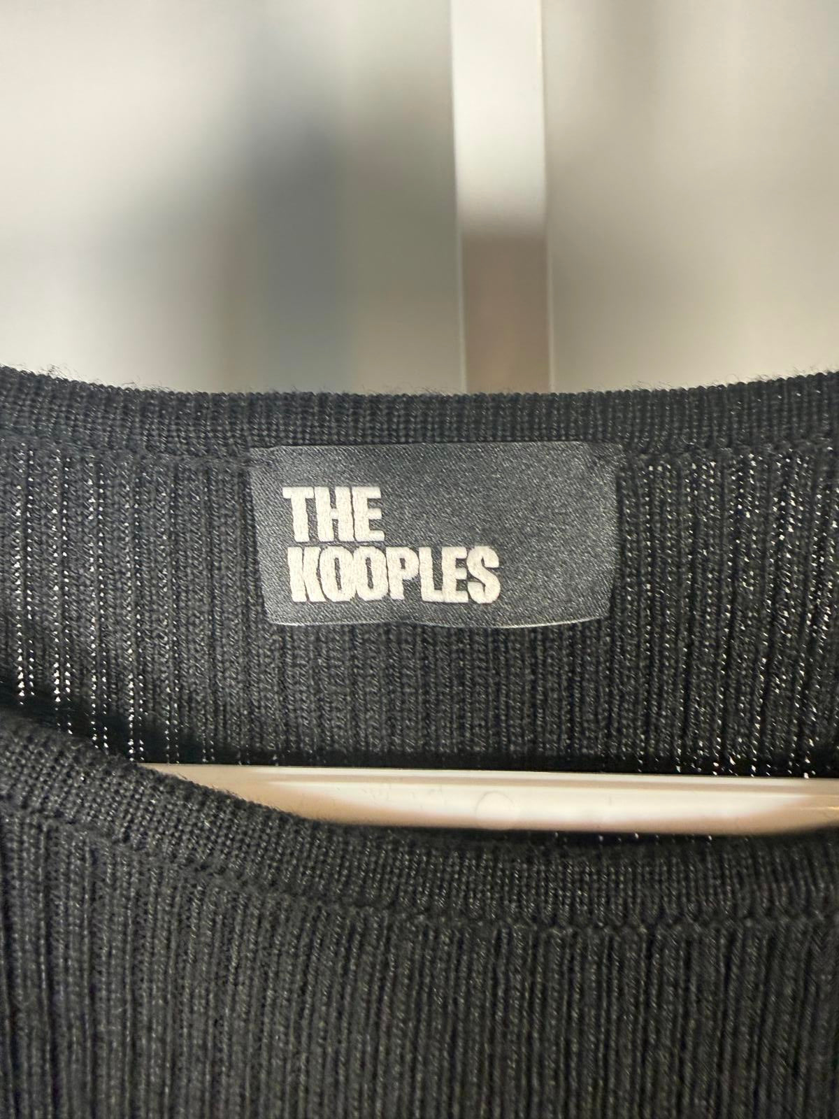 NWT The Kooples Black Asymmetric Cutout Ribbed Knit Bodycon Dress FR 4 US XL
