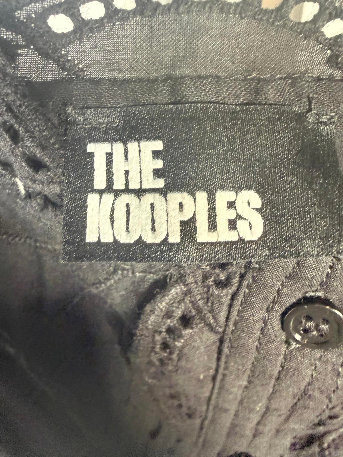 NWT The Kooples Black Embroidered Eyelet Peplum Tank FR 2 US Medium