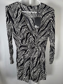 NWT The Kooples Black White Abstract Dot Print Mini Dress FR 1 US Small