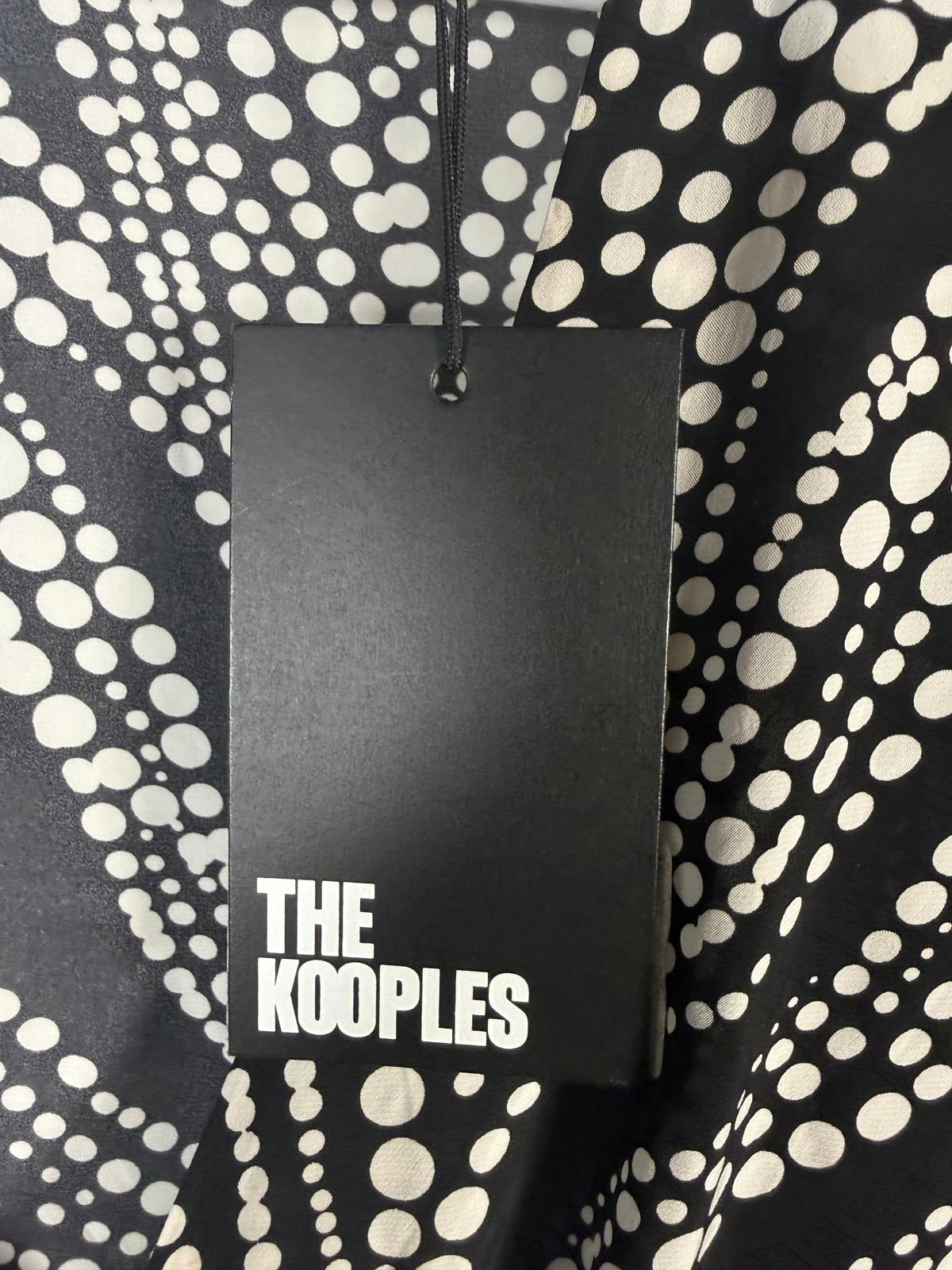 NWT The Kooples Black White Abstract Dot Print Mini Dress FR 1 US Small