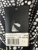 NWT The Kooples Black White Abstract Dot Print Mini Dress FR 1 US Small