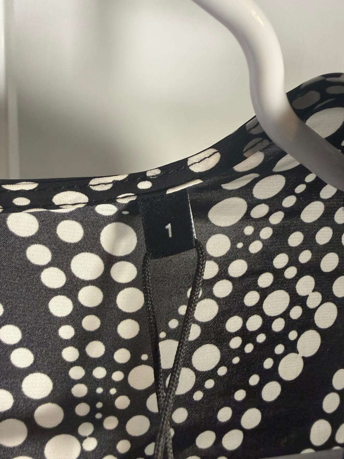 NWT The Kooples Black White Abstract Dot Print Mini Dress FR 1 US Small