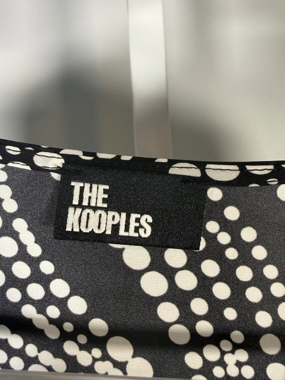 NWT The Kooples Black White Abstract Dot Print Mini Dress FR 1 US Small